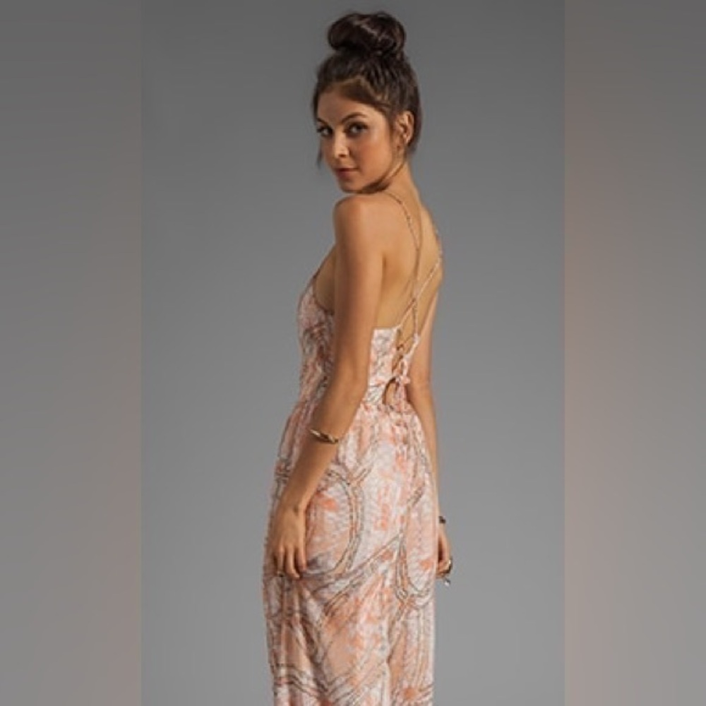 Lovers + Friends revolve caliente lace up back wide leg jumpsuit small